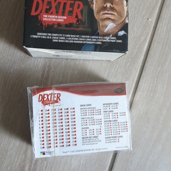 2012 Dexter Season 4 Collector Card Set (68/72) Breygent Marketing - Picture 2 of 4